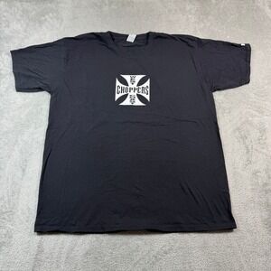 West Coast Choppers Crewneck T-Shirt Mens XL Black Iron Cross Logo